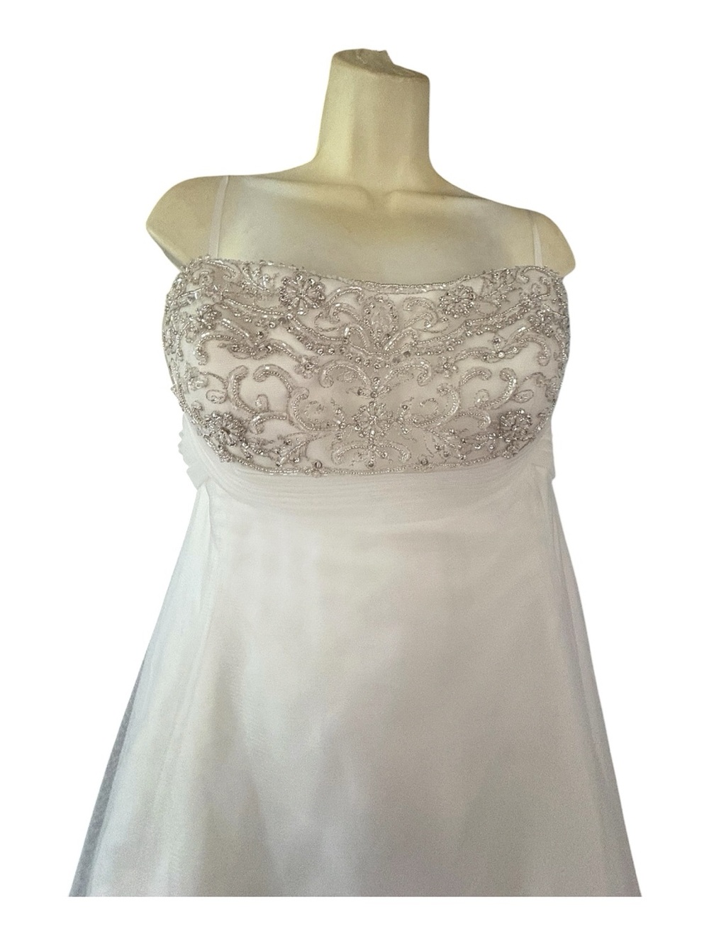 Casablanca Bridal Style 1966 Embellished Wedding Gown in White Size 12 Like New